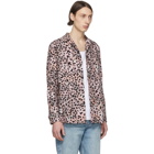 Wacko Maria Pink and Black Flannel Leopard Shirt