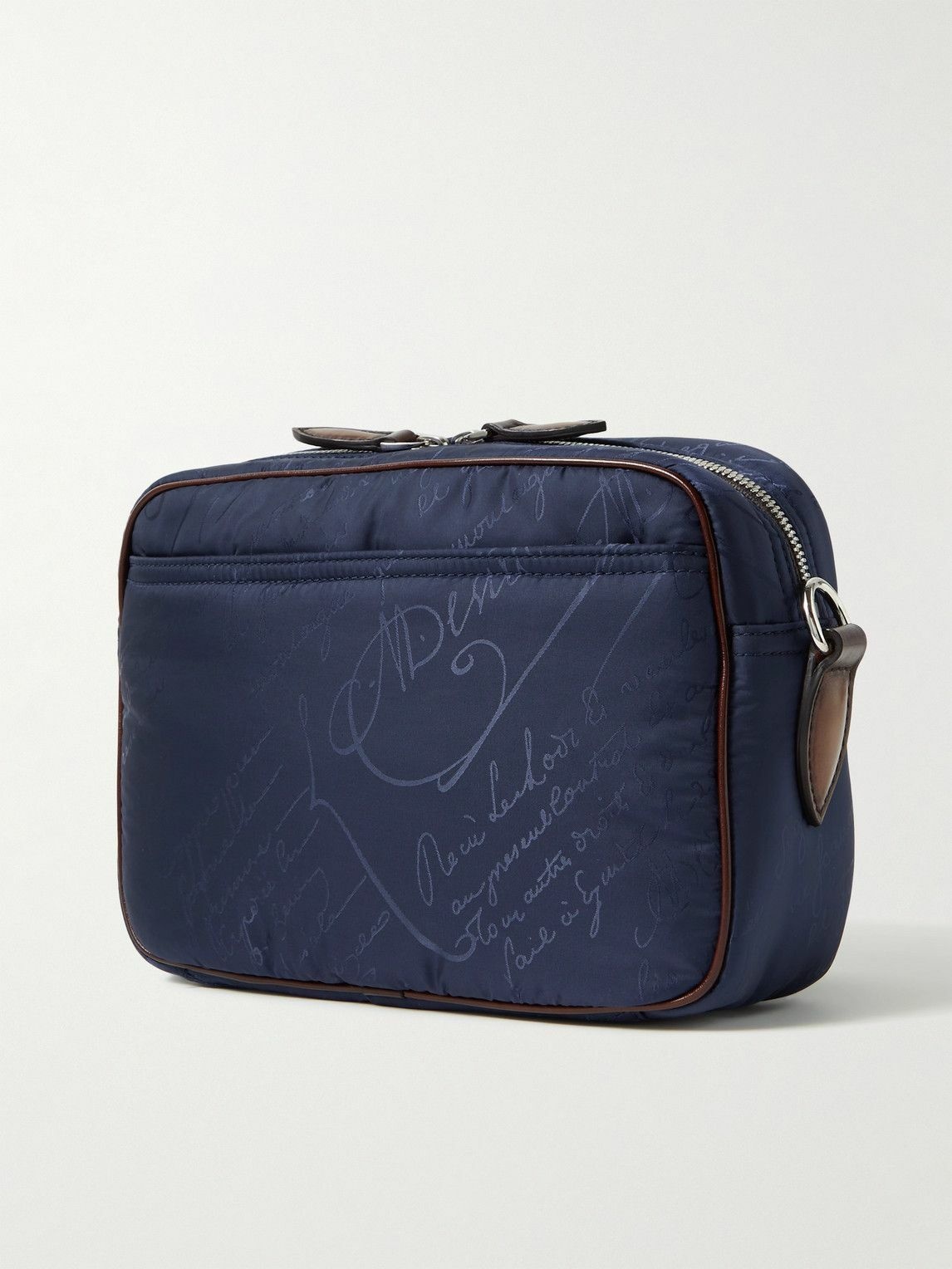 Berluti - Scritto Venezia Leather-Trimmed Nylon-Jacquard Messenger Bag ...