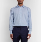 Etro - Light-Blue Slim-Fit Puppytooth Woven Shirt - Blue