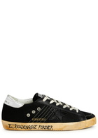 Golden Goose Super-Star Distressed Mesh Sneakers Black