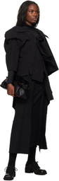 YOHJI YAMAMOTO Black Backside Uniform Twill Draped Sleeves Jacket