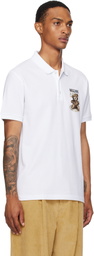 Moschino White Teddy Polo