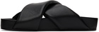 Jil Sander Black Criss-Cross Sandals