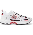 New Balance - 827 Webbing-Trimmed Faux Leather and Mesh Sneakers - White