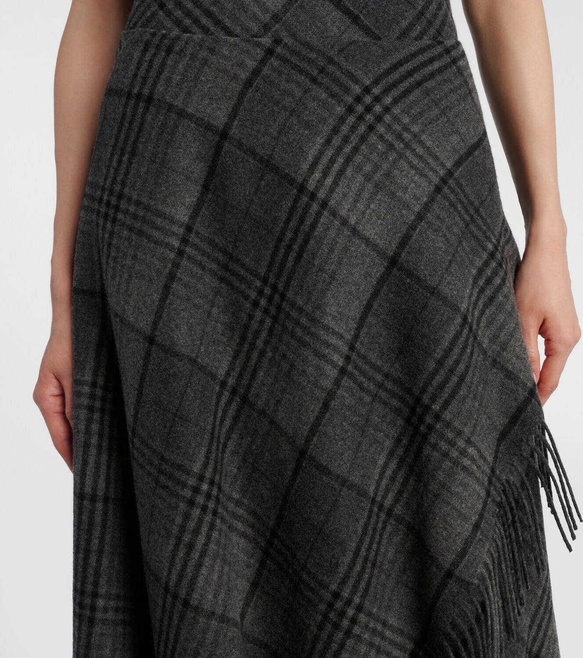 Ralph Lauren Collection Hadia fringed wool midi skirt