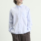 TTT MSW Men's Regular Collar Shirt in White Stripe
