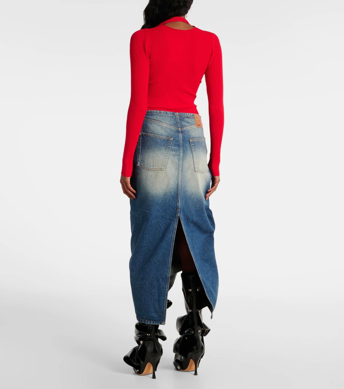 Y/Project Denim maxi skirt