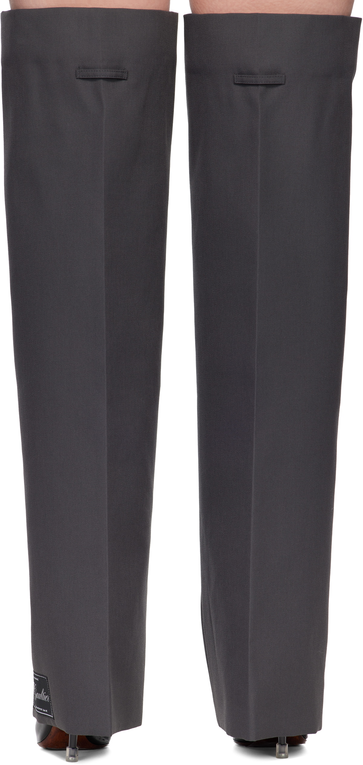 Jean Paul Gaultier Gray Logo Patch Gaiters