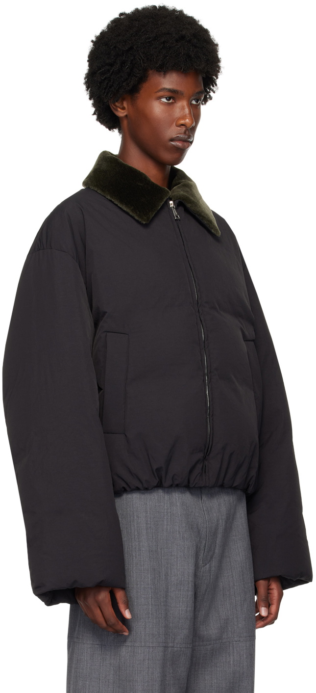 Nanushka Black Zacharie Faux-Fur Down Jacket