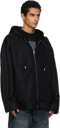 MASTERMIND WORLD Black Sheer Layered Zip-Up Jacket