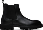 BOSS Black Grained Leather Chelsea Boots