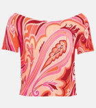 Etro - Printed boat-neck T-shirt