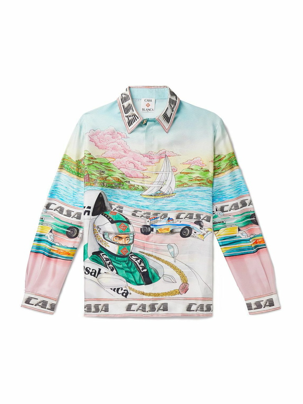 Photo: Casablanca - The Art of Racing Printed Silk-Twill Shirt - Multi