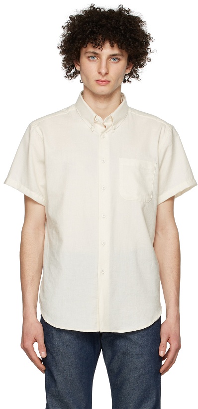 Photo: Naked & Famous Denim Off-White Organic Cotton Short Sleeve Shirt