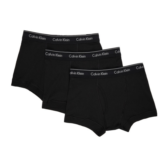 Photo: Calvin Klein Underwear Three-Pack Black Cotton Boxer Briefs