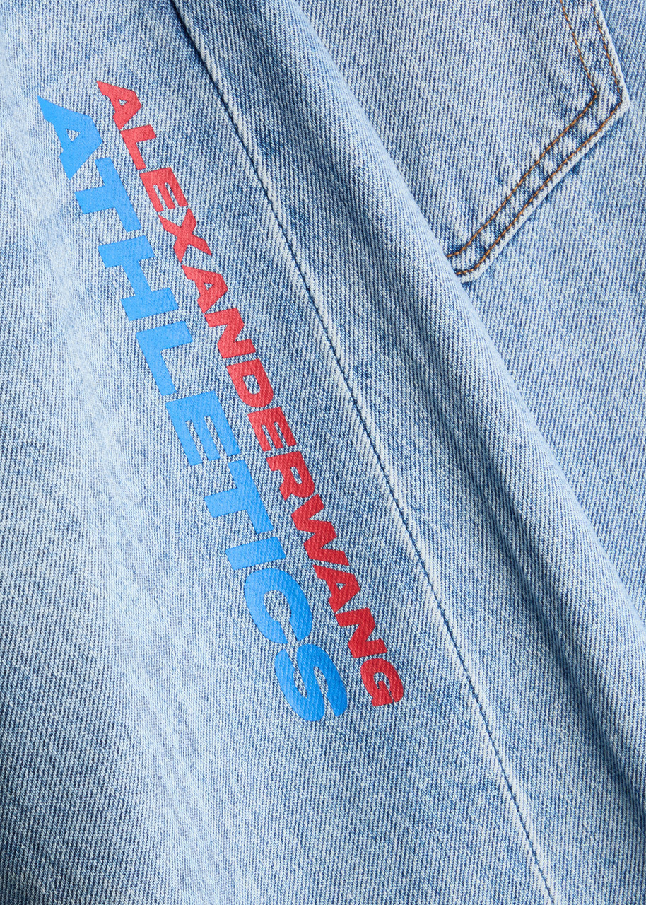 Alexanderwang.t Logo-print Barrel-leg Jeans Indigo