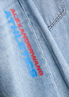 Alexanderwang.t Logo-print Barrel-leg Jeans Indigo