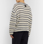 Loewe - Open-Knit Striped Cotton and Wool-Blend Sweater - Blue