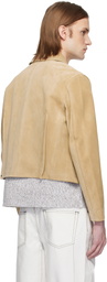 Karmuel Young Beige 2-Way Pocket Suede Jacket