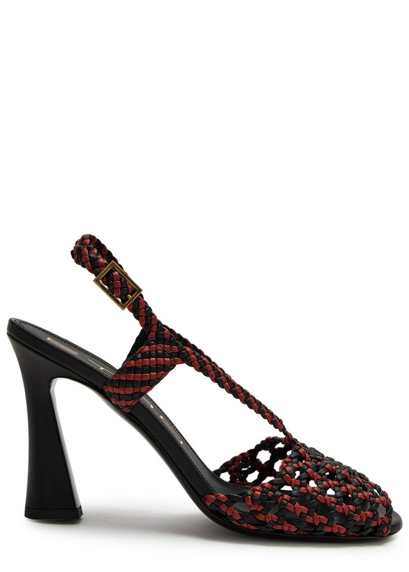 Photo: Etro 100 Woven Faux Leather Sandals Burgundy