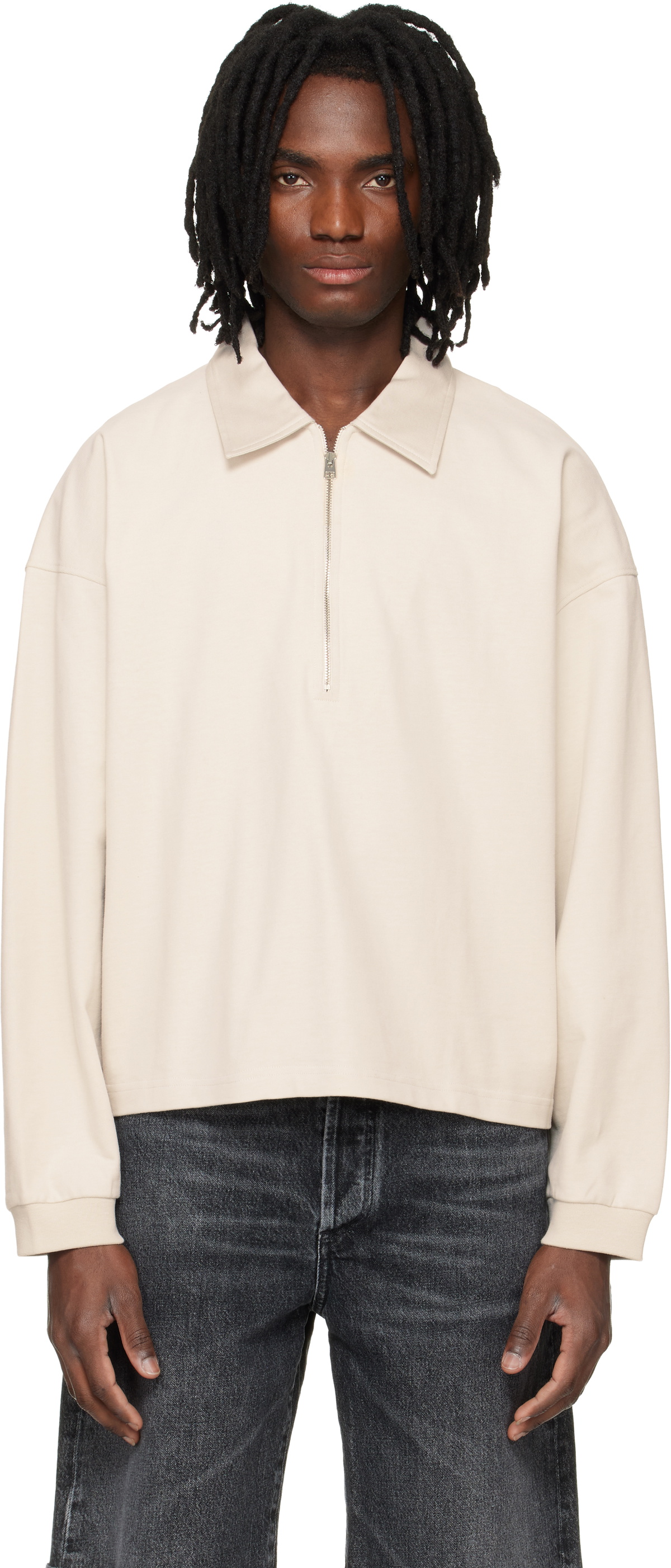 AGOLDE Beige Darius Polo