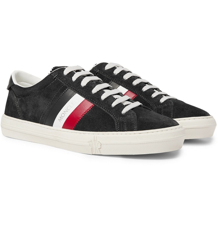 Photo: Moncler - New Monaco Leather and Suede Sneakers - Gray
