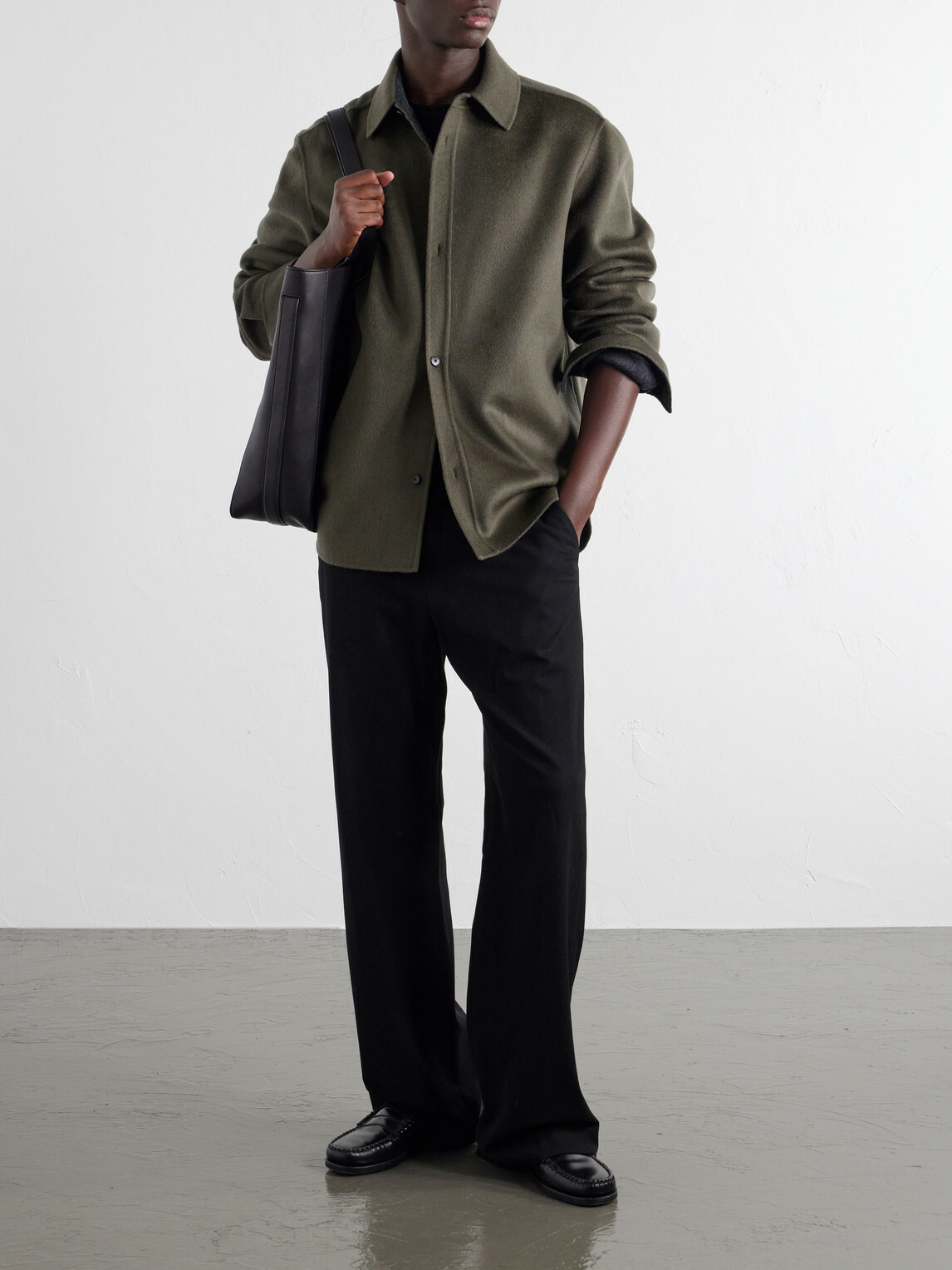 Mr P. - Wool and Cashmere-Blend Overshirt - Green