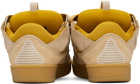 Lanvin SSENSE Exclusive Beige & Yellow Leather Curb Sneakers