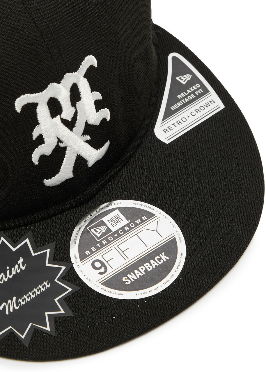 Saint Mxxxxxx X New Era Logo Cotton Snapback cap - Black - One Size