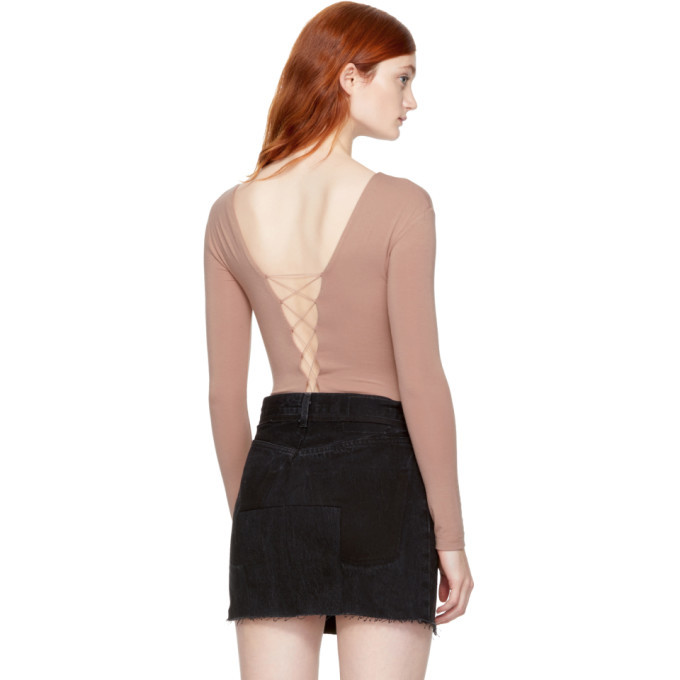 T by Alexander Wang Black Silk Charmeuse Cami Bodysuit T by Alexander Wang