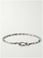 Peyote Bird - Ananda Silver and Turquoise Beaded Bracelet