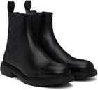 Ferragamo Black Beat Camden Chelsea Boots