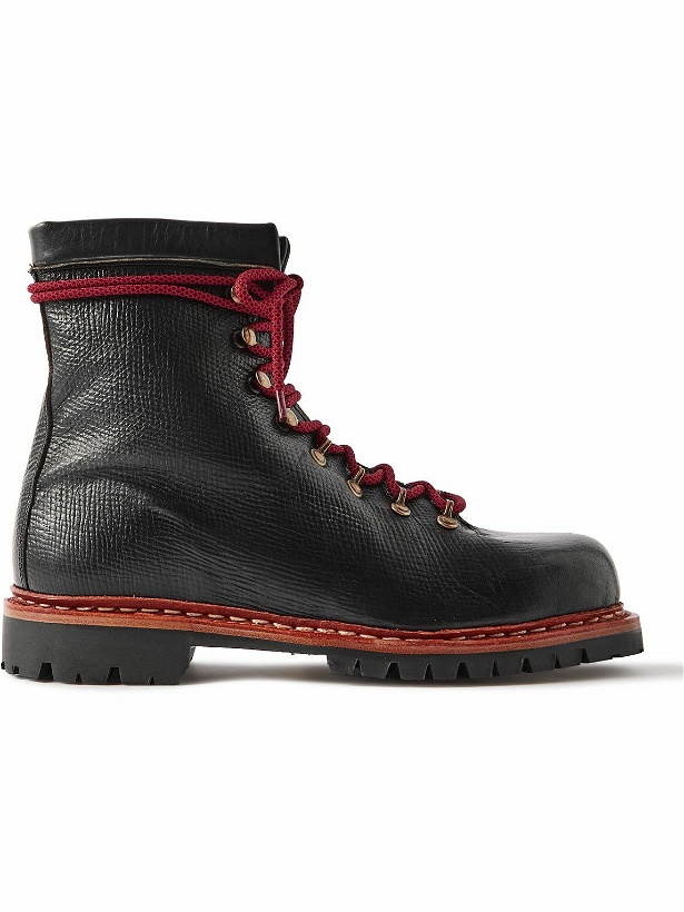 Photo: George Cleverley - Ernest Shearling-Lined Cross-Grain Leather Lace-Up Boots - Black