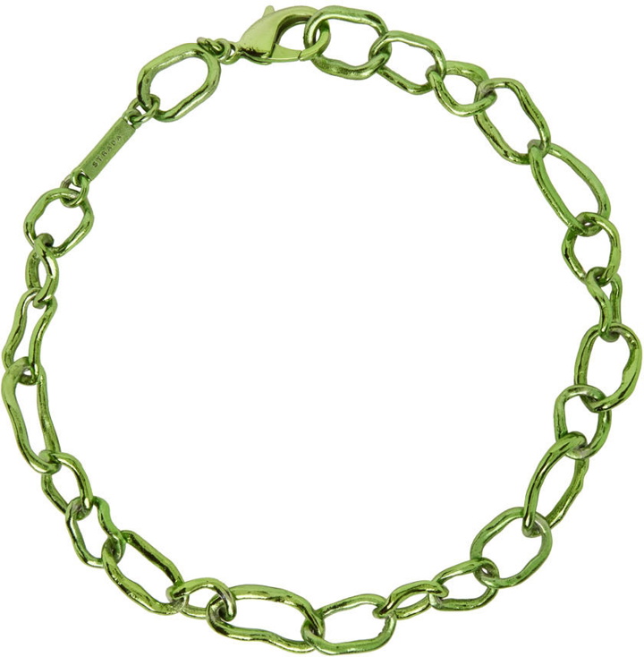 Photo: Collina Strada Green Crushed Chain Necklace