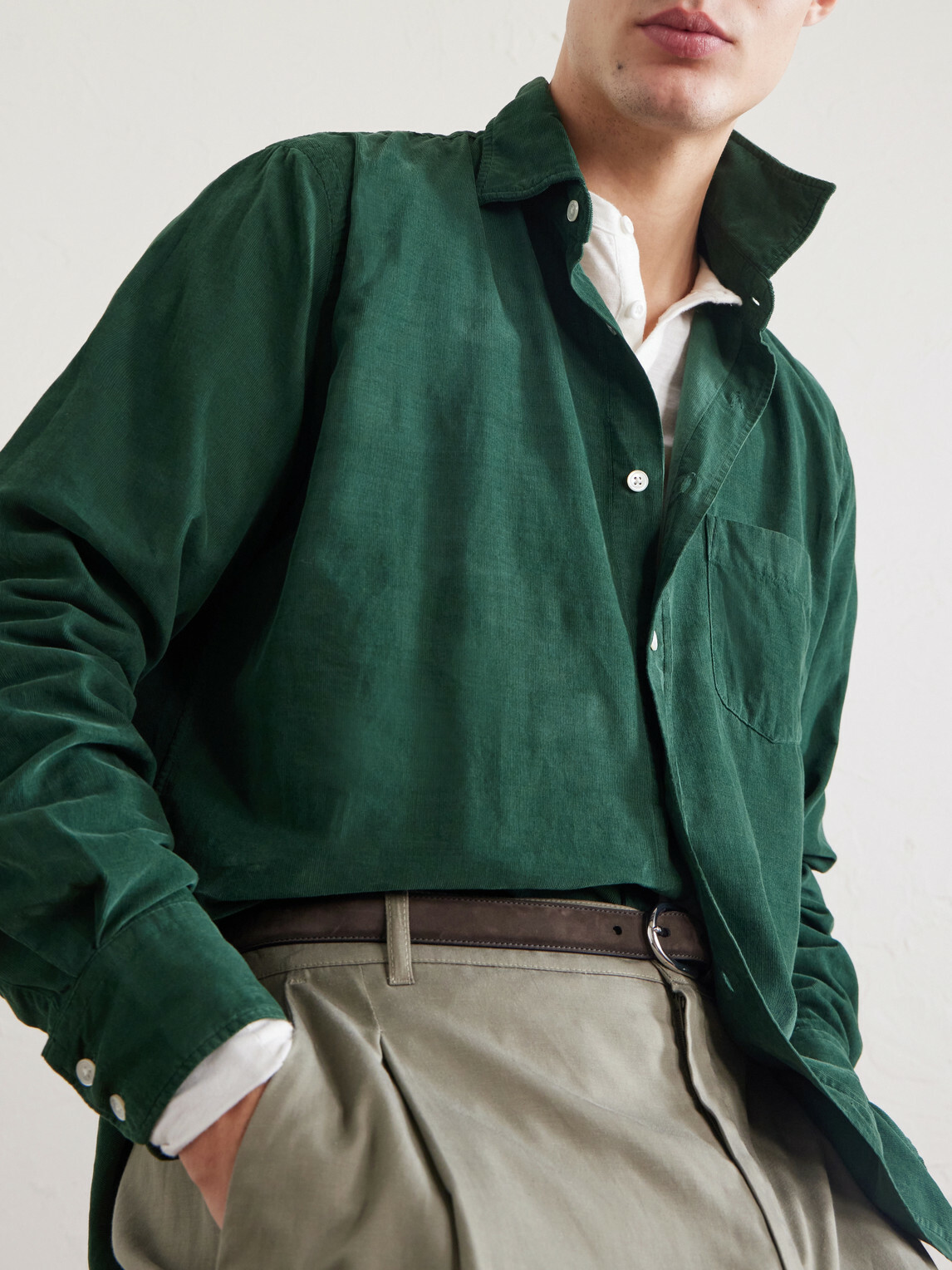 Hartford - Paul Cotton-Corduroy Shirt - Green