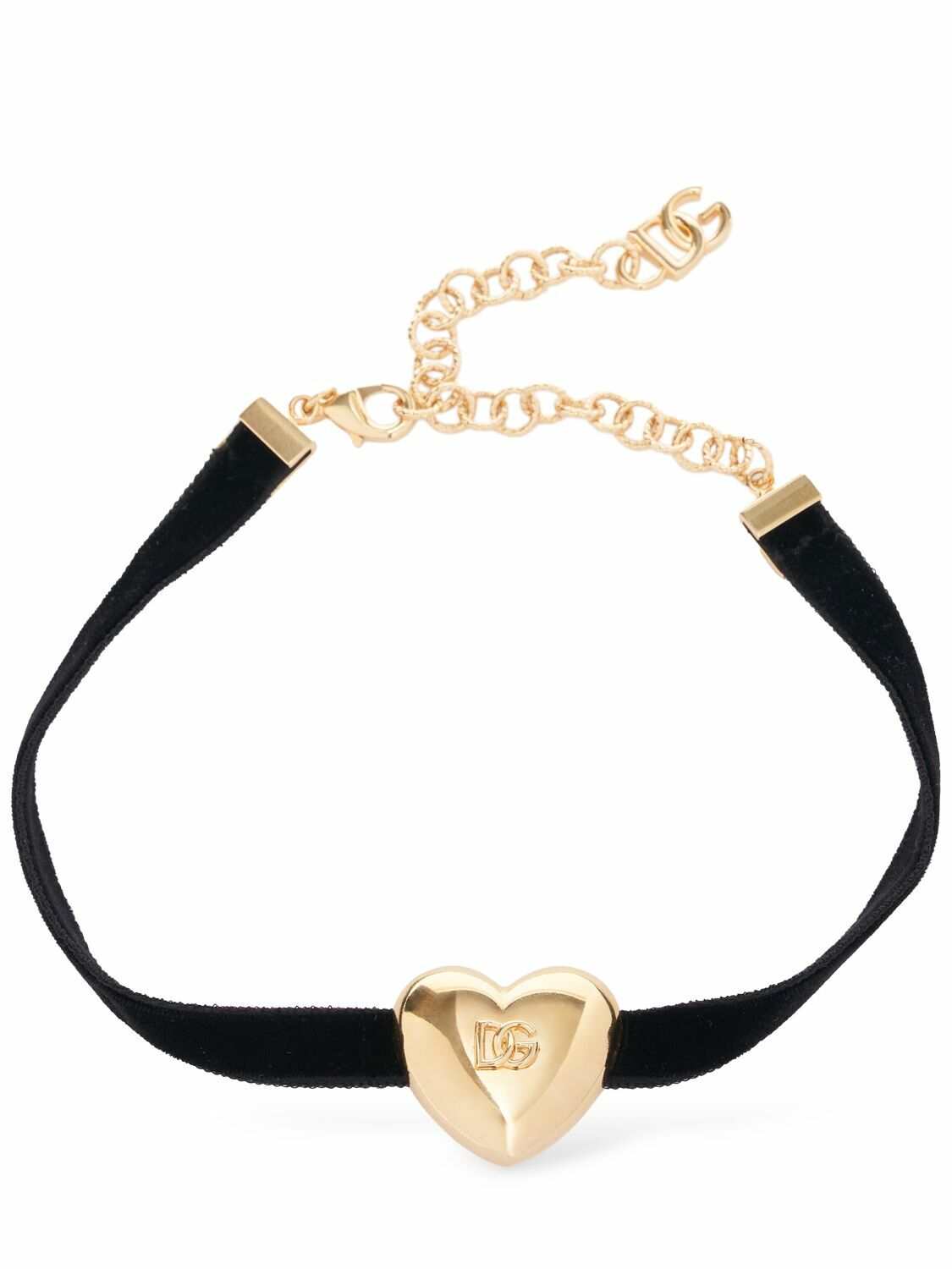 DOLCE & GABBANA Logo Heart Velvet Choker Dolce & Gabbana