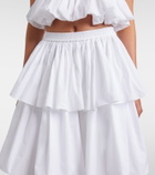 Alaïa Ruffled tiered cotton midi skirt
