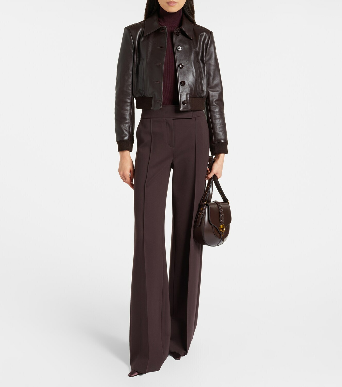 Dorothee Schumacher Sleek Statement cropped leather jacket