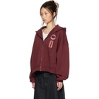 LU'U DAN BRUCE LEE x LỰU ĐẠN Burgundy Zip Hoodie