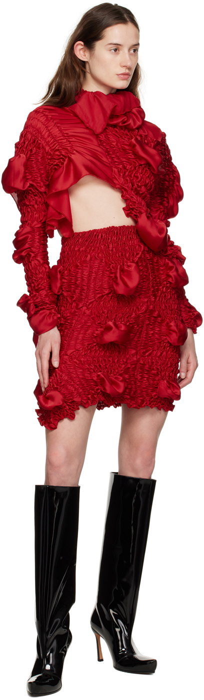 Feben Red Twist Blouse