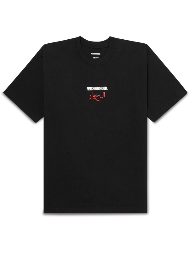 Photo: NEIGHBORHOOD - Printed Cotton-Jersey T-Shirt - Black