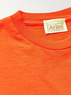 Aries - Temple Logo-Print Cotton-Jersey T-Shirt - Orange