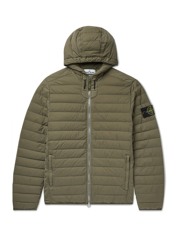 Photo: Stone Island - Logo-Appliquéd Quilted Shell Down Hooded Jacket - Green