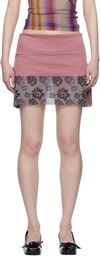 Paula Canovas Del Vas Grey & Purple Mesh Mini Skirt