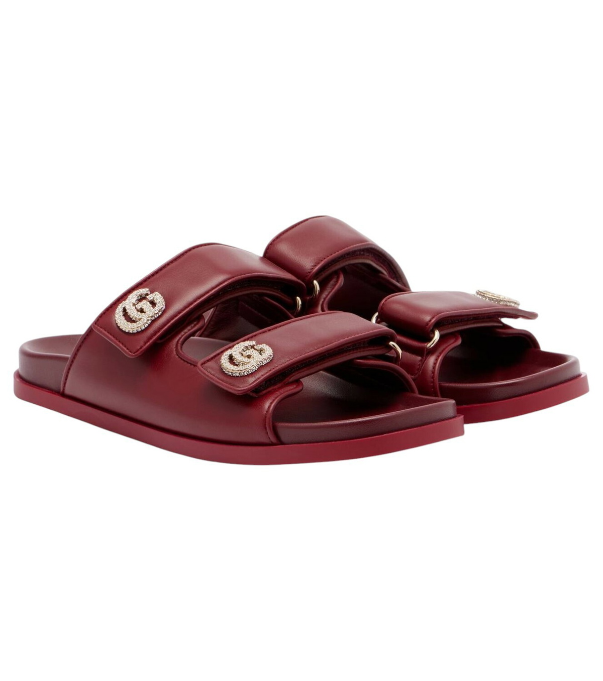 Gucci GG crystal-embellished leather sandals Gucci
