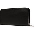 SAINT LAURENT - Pebble-Grain Leather Zip-Around Wallet - Black