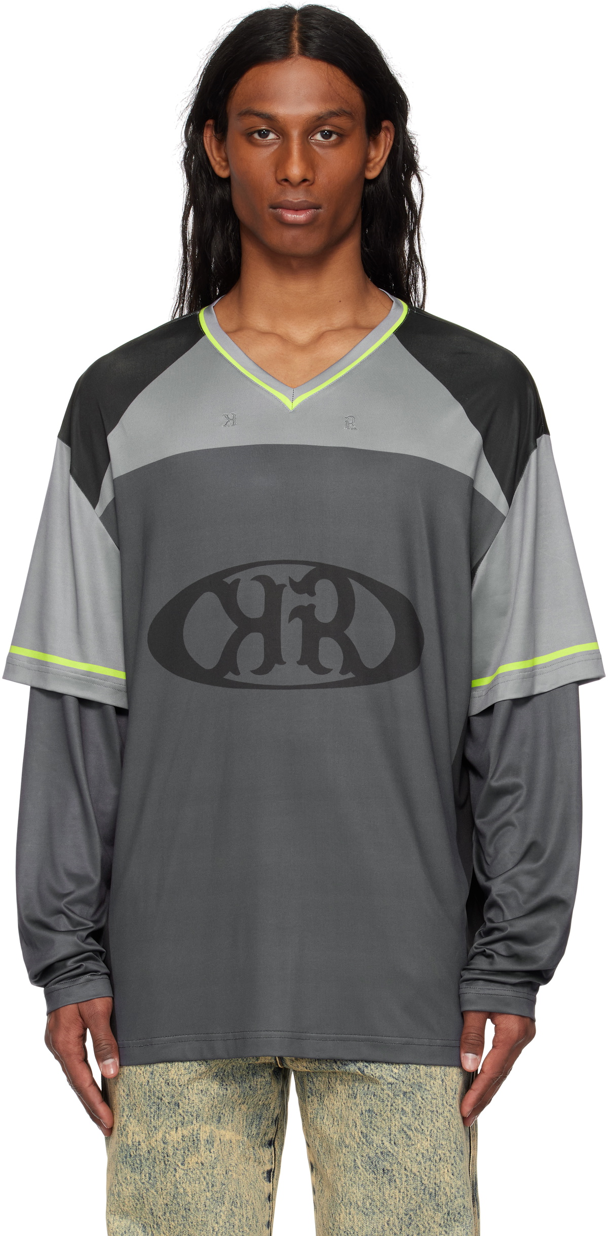 KUSIKOHC Gray Baseball Long Sleeve T-shirt