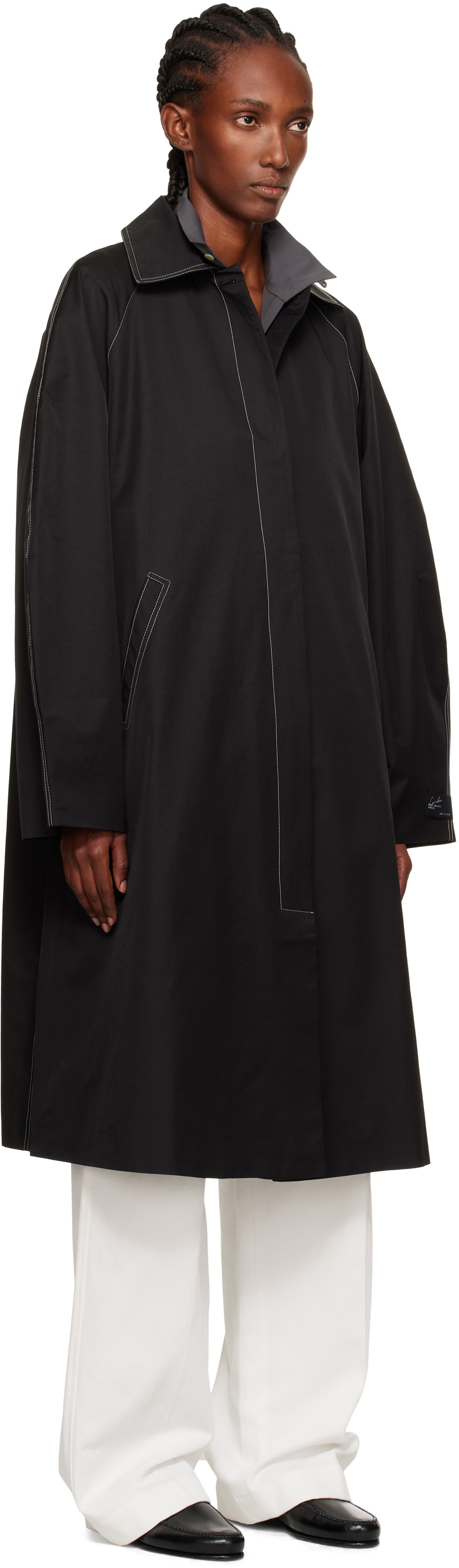 Cordera Black Relaxed Trench Coat