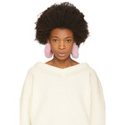 Wild and Woolly Pink Mink Hoop Earrings