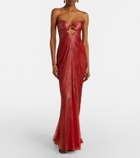 Maria Lucia Hohan Rachel draped silk muslin bustier gown